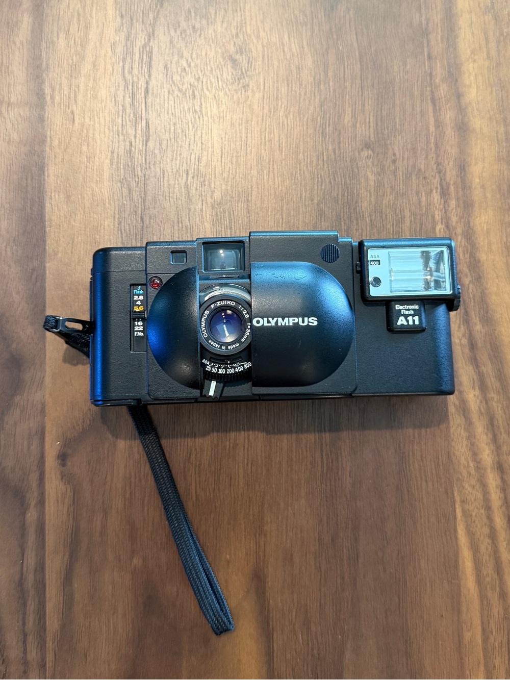 Olympus XA film camera with A11 Flash